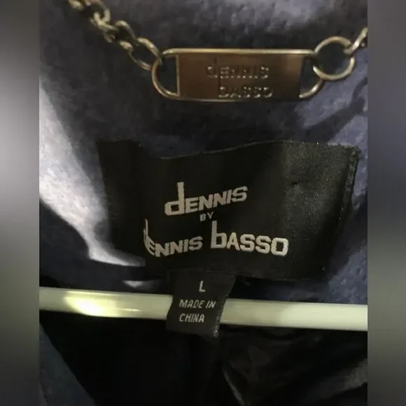 Dennis Basso leather suede blue bomber jacket - Picture 7 of 12